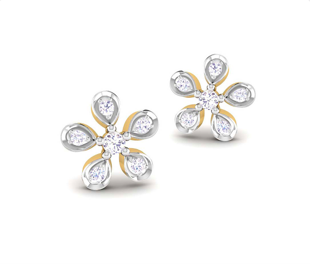Floral magic diamond earring