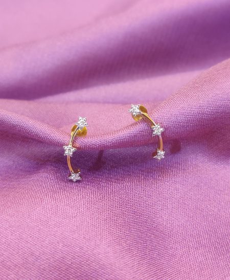 3 star diamond earring