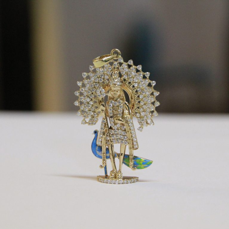 Lord Murugan Diamond Pendant