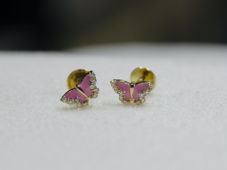 Butterfly diamond earring