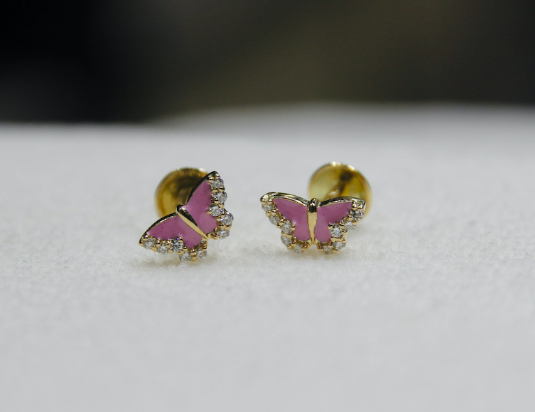 Butterfly diamond earring