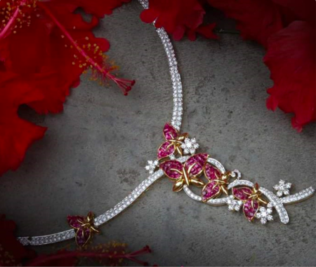 Butterfly Invisible Diamond Necklace